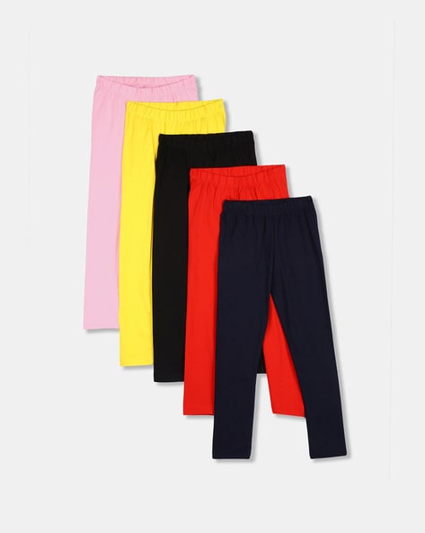 Assorted Plain Leggings 5 Pack, Kids