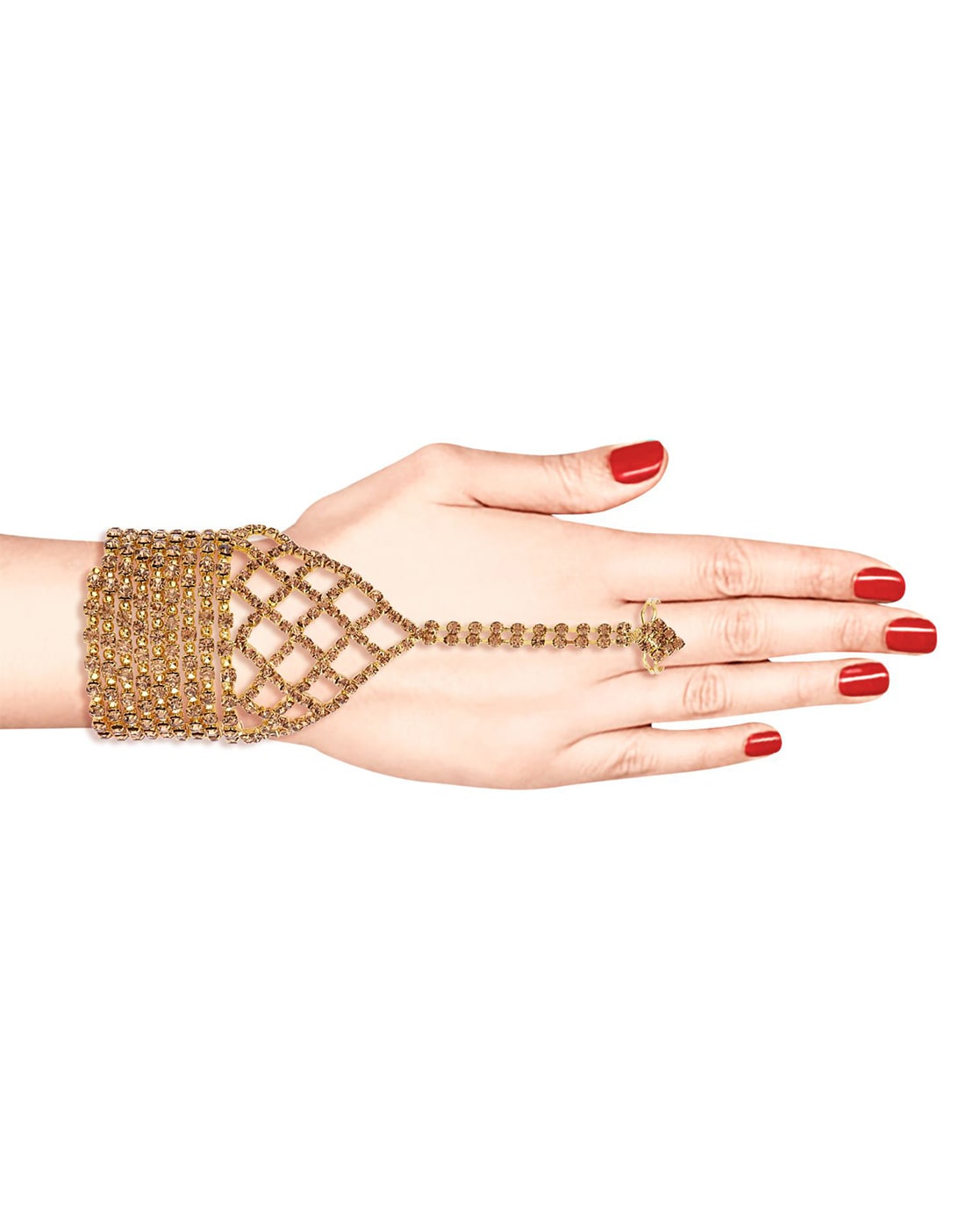 Amazon.com: Yheakne Boho Crystal Finger Bracelet Gold Rhinestone Slave  Bracelet Minimalist Hand Chain Bracelet Dangle Cz Bracelet Hand Chain  Jewelry for Women and Girls : Clothing, Shoes & Jewelry