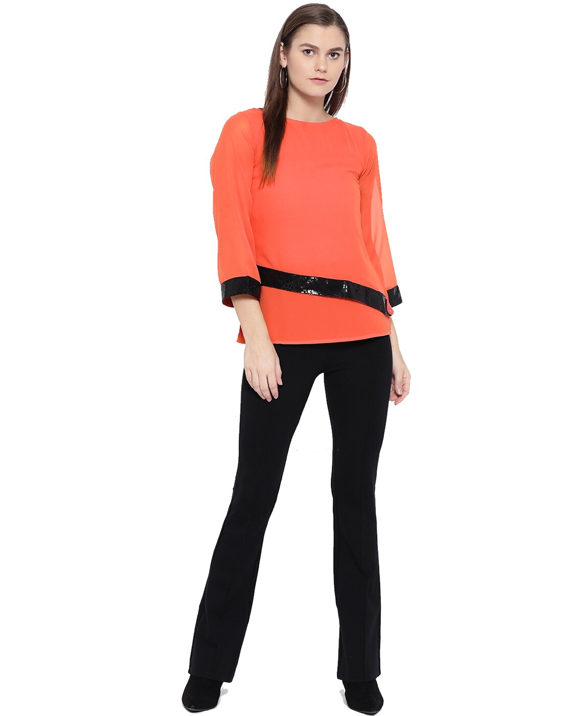 Buy Orange Tops for Women by COTTINFAB Online