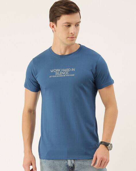 Buy Teal Blue Tshirts for Men by 