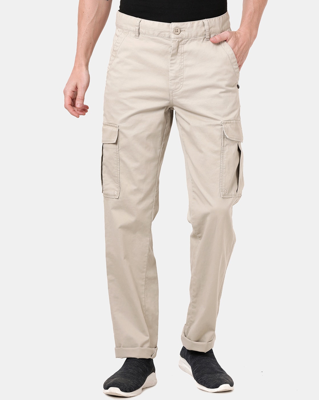 Buy Beige Trousers & Pants for Men by BREAKBOUNCE Online | Ajio.com