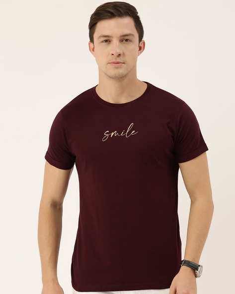 Buy Maroon Tshirts for Men by DILLINGER Online