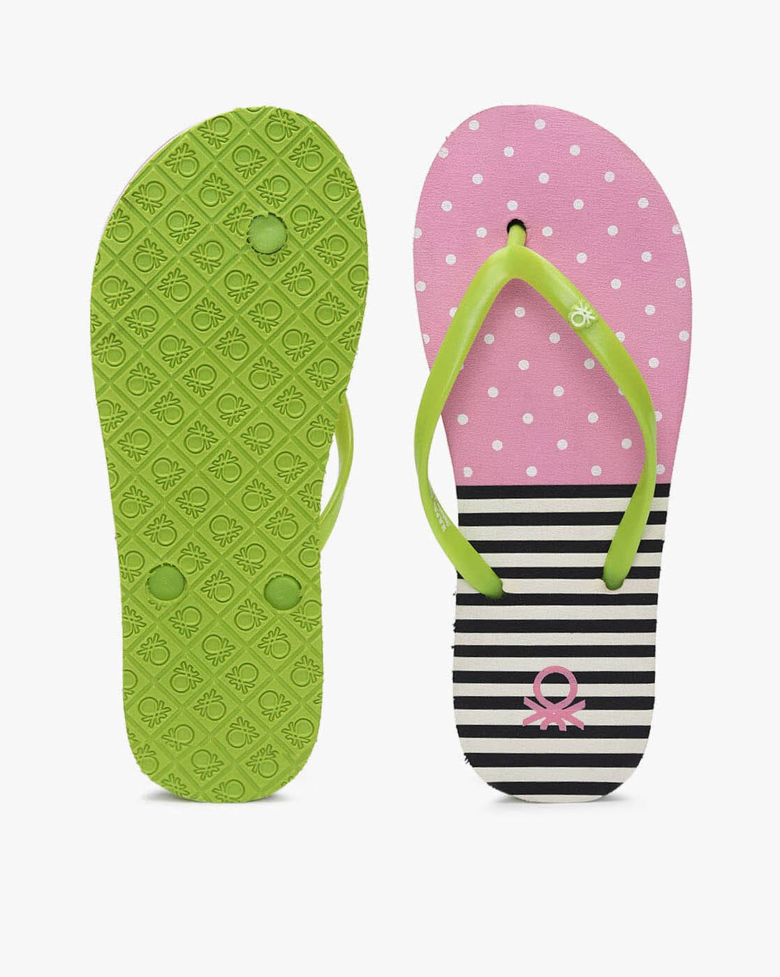 Buy Pink Green Flip Flop Slippers for Women by UNITED COLORS