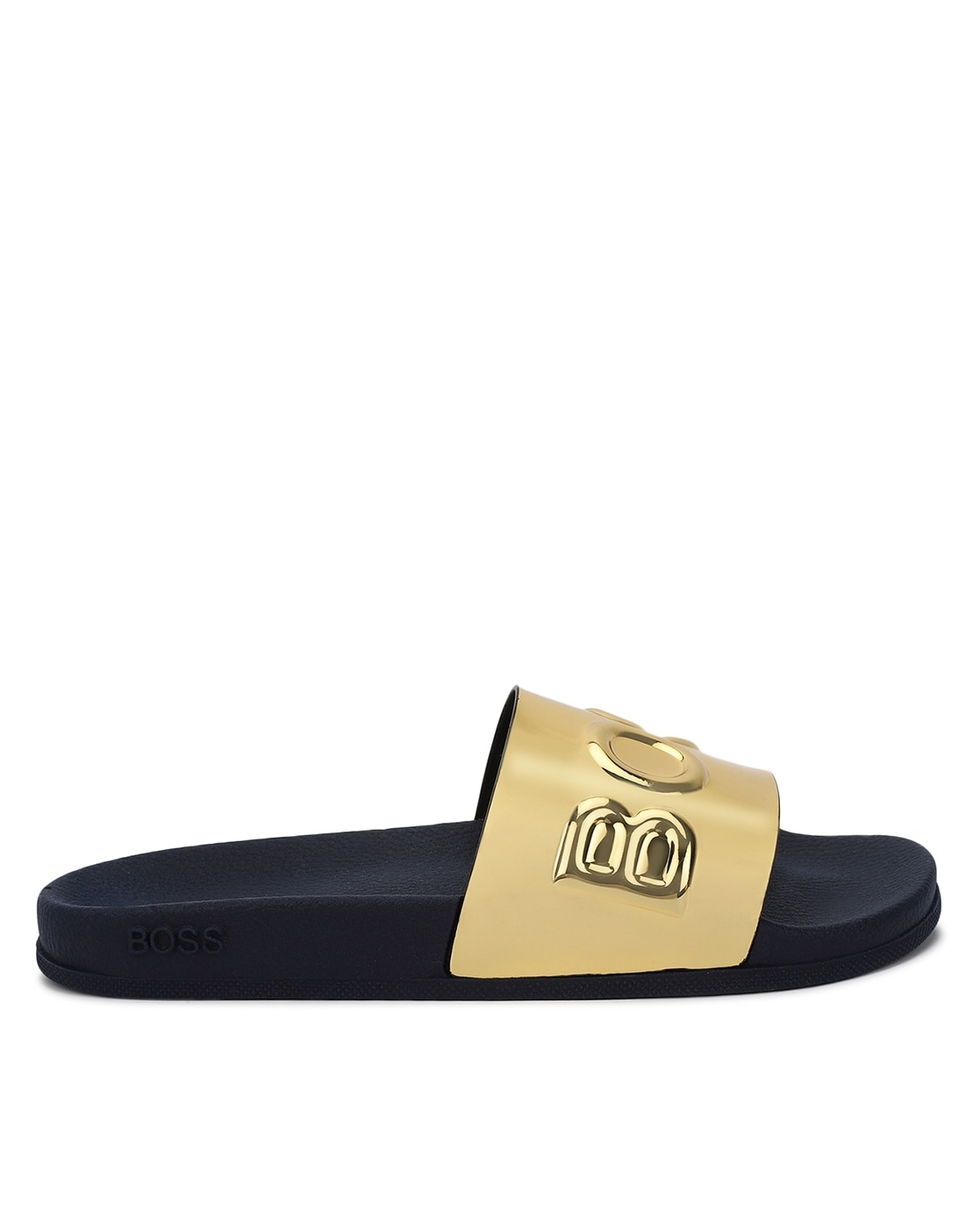 BOSS Younger Boys Navy Blue Logo Sandals | Junior Couture UK