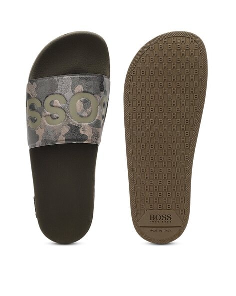 Hugo boss gold slides hot sale