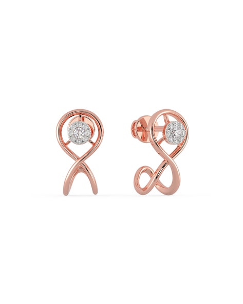 Victorian Inspired 9ct Rose Gold & Diamonds Stud Earrings