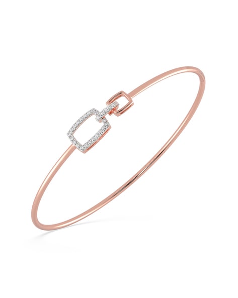 Rory Chain Link Bracelet with Custom Heart Charms in 18K Rose Gold Plating  - MYKA