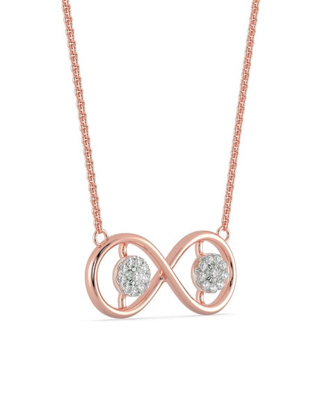 Diamond Infinity Pendant Necklace 14K Gold