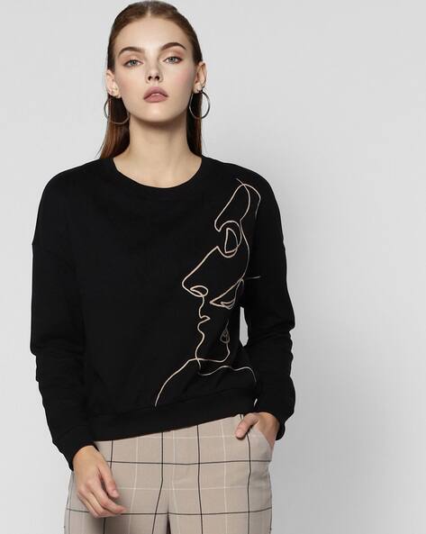 women's black graphic sweatshirt