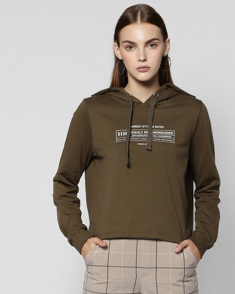 Buy Ivy Green Sweatshirt Hoodies for Women by Vero Moda Online Ajio