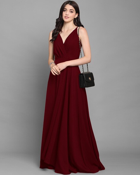 Buy Dark Red Dresses for Women by SHEETAL ASSOCIATES Online