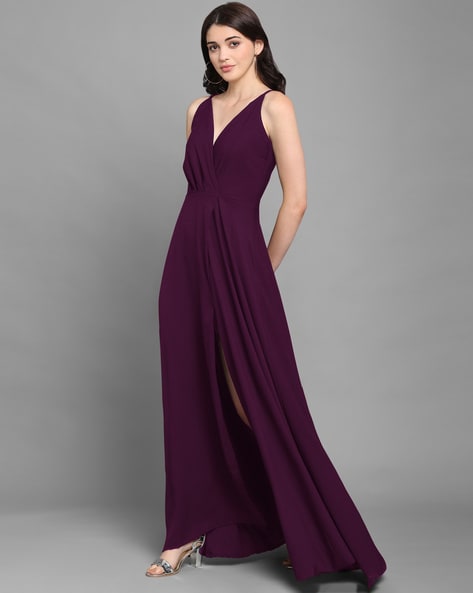 Front slit shop maxi dress