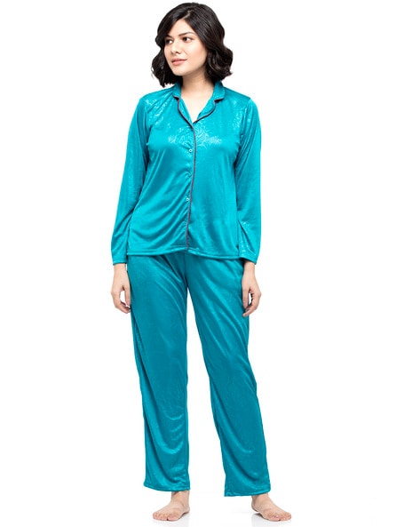 Turquoise best sale satin pyjamas