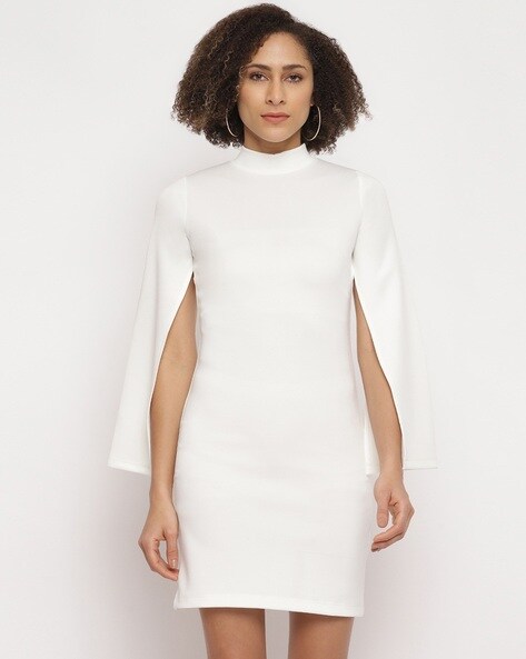 Sheath Dress with Cape Sleeves