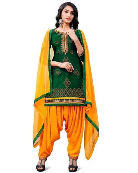 Unstitched Dress Material with Dupatta Price in India