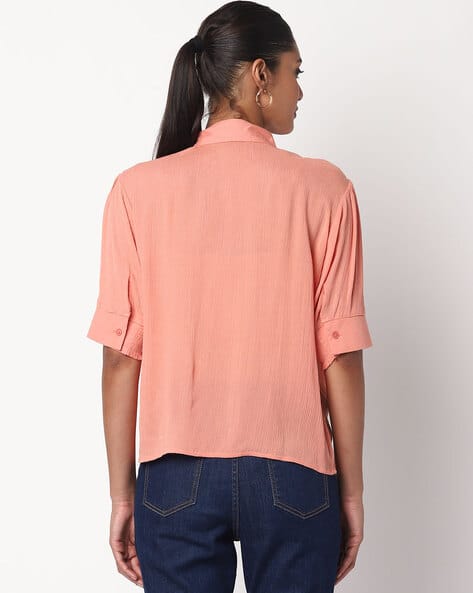 Shirt with Tie-Up Hem view 2
