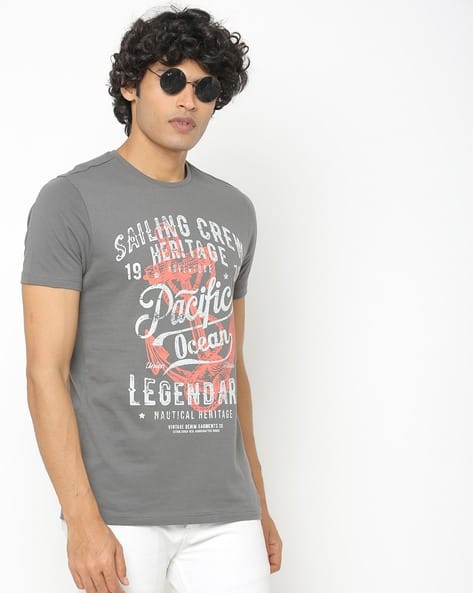 Buy Charcoal Grey Tshirts for Men by 