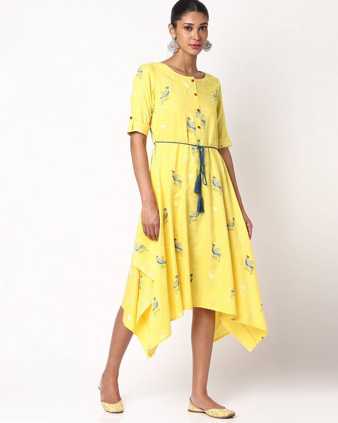 yellow dress ajio