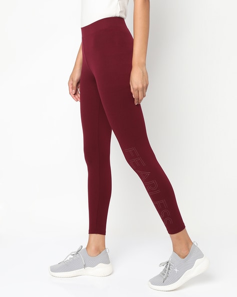 Converse Burgundy Logo Leggings