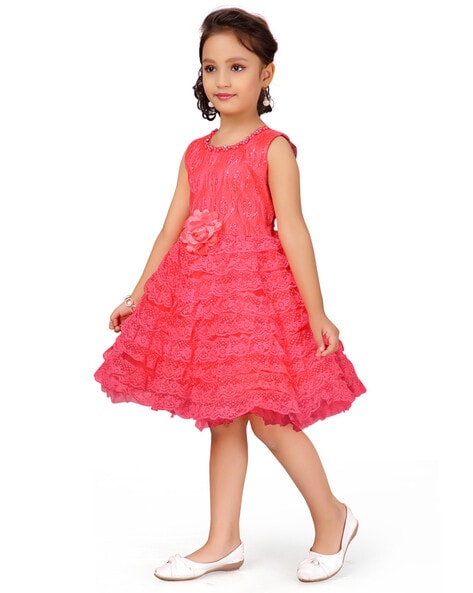 Red frill sale frock