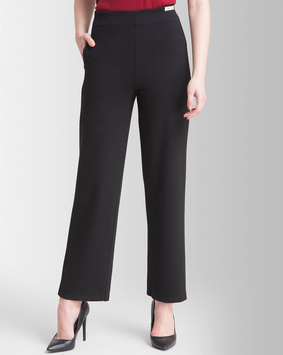 black relaxed trousers