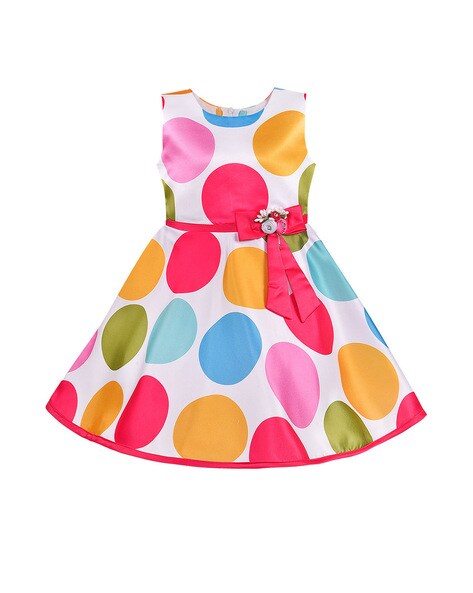 Buy Wish Karo Polka-Dot Print Fit & Flare Dress | AJIO