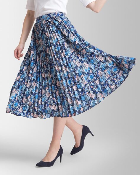 printed flared skirt