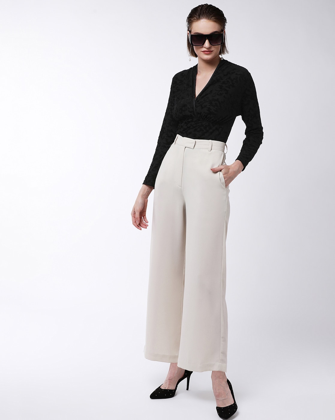 Buy Beige Trousers & Pants for Women by Magre Online