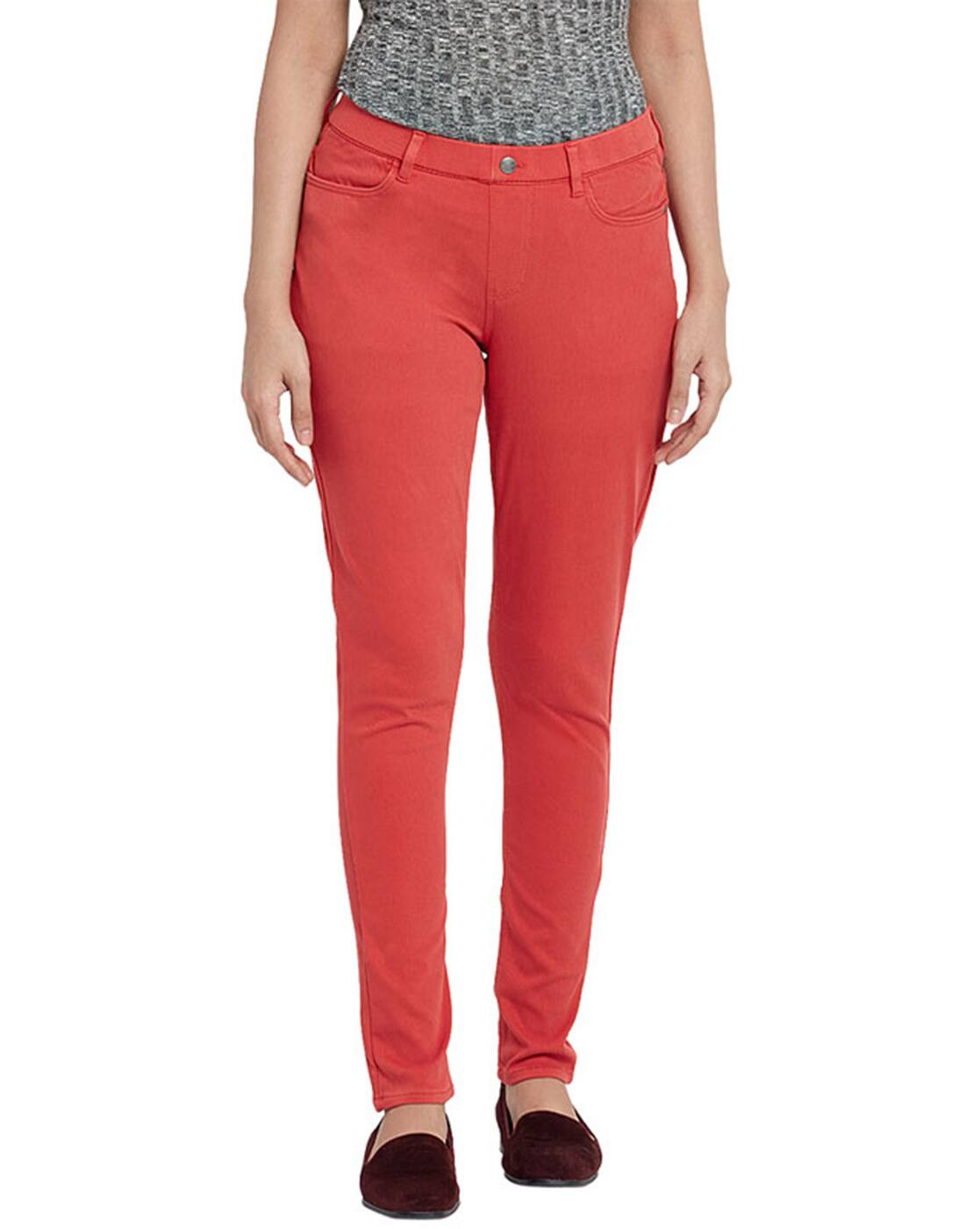 womens red jeggings