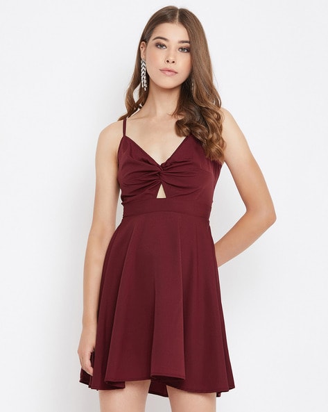 Fit and Flare Dress with Cutout