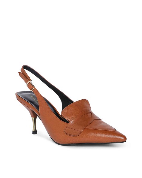 Dark brown slingback on sale pumps