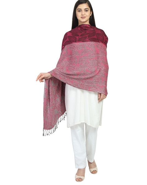 Printed Shawl with Fringes Price in India