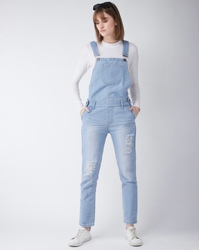 Buy online Dark Blue Denim Shorts Dungaree from western wear for Women by  Fck-3 for ₹999 at 67% off