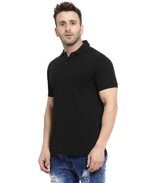 Buy Black Tshirts for Men by Polo Plus Online 