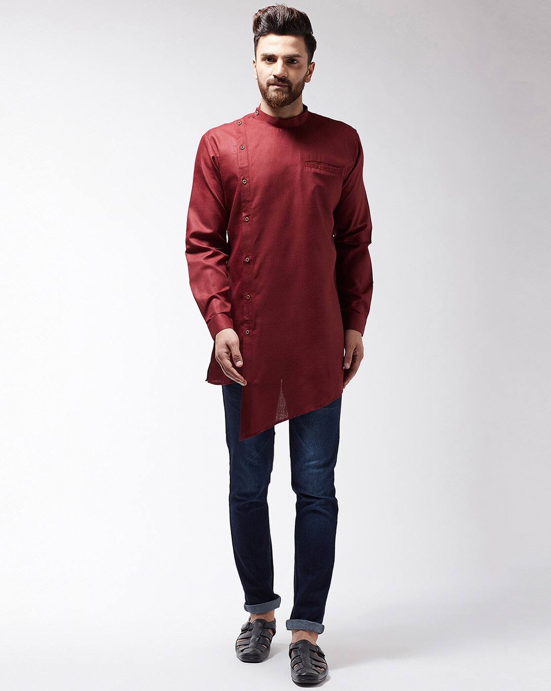 Maroon Kurtas for Men by SOJANYA Online 