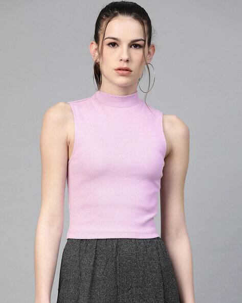 high neck fitted top