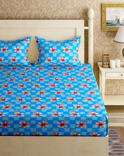 Blue Bedsheets For Home Kitchen, Will Double Bed Sheets Fit A Queen