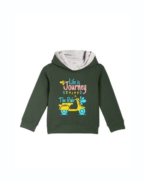 Buy Green Sweatshirts Hoodie for Boys by NAUGHTY NINOS Online