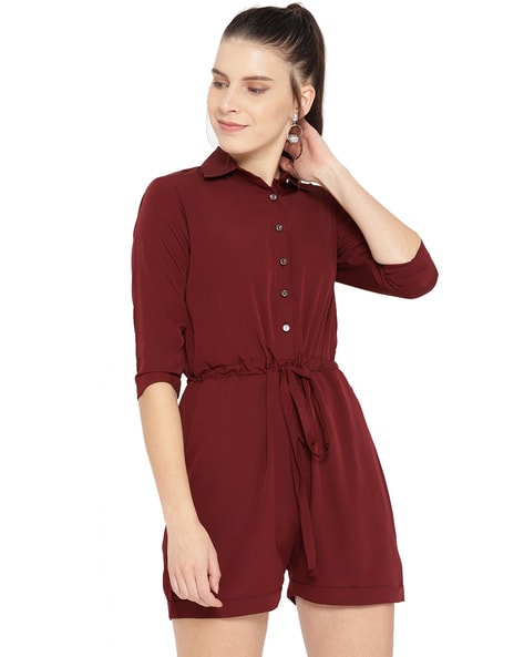 maroon playsuit