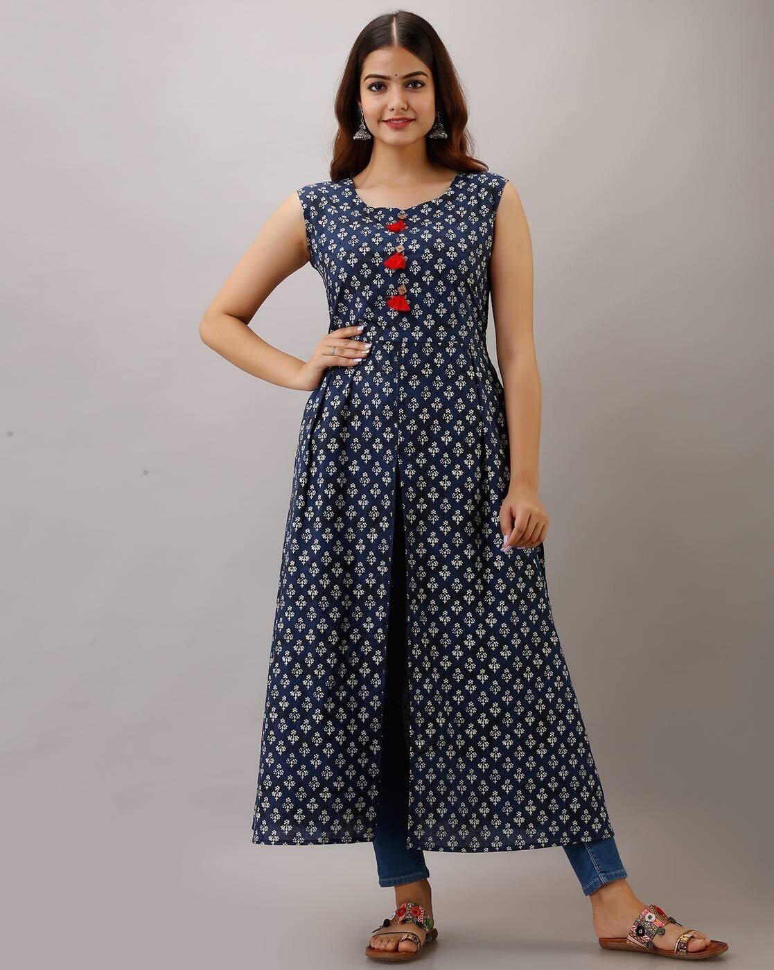Buy Blue Kurtas For Women By Kimayra Online Ajio Com