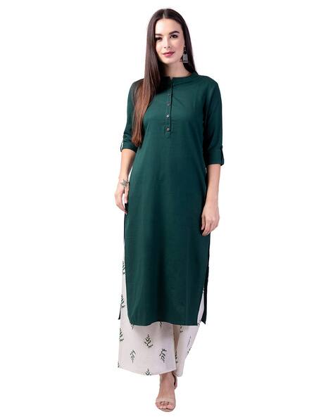 solid straight kurta