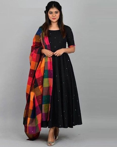 Round Neck Flared Kurta