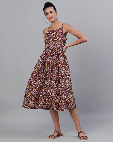 floral maroon dress