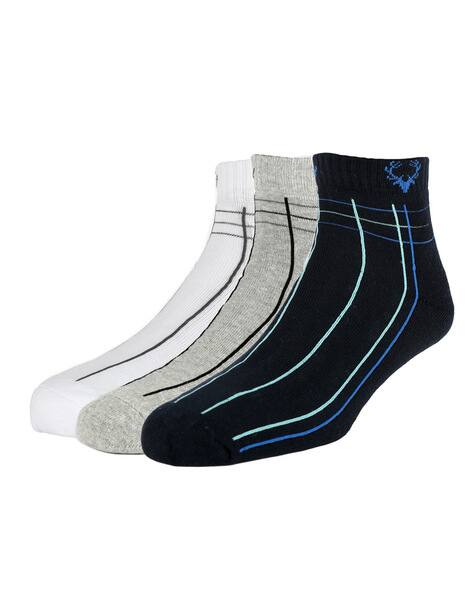 ALLEN SOLLY Set of 3 Striped Ankle Length Socks