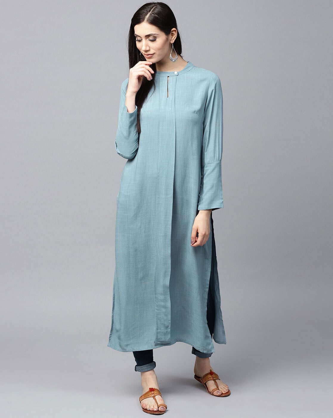 full sleeves straight kurta