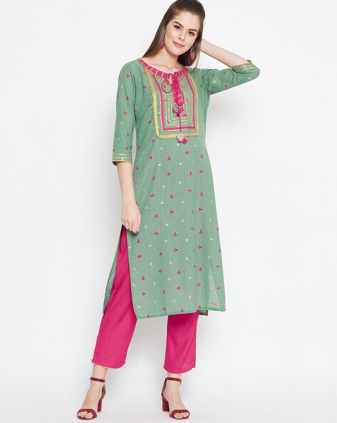 Printed Straight Kurta with Pants