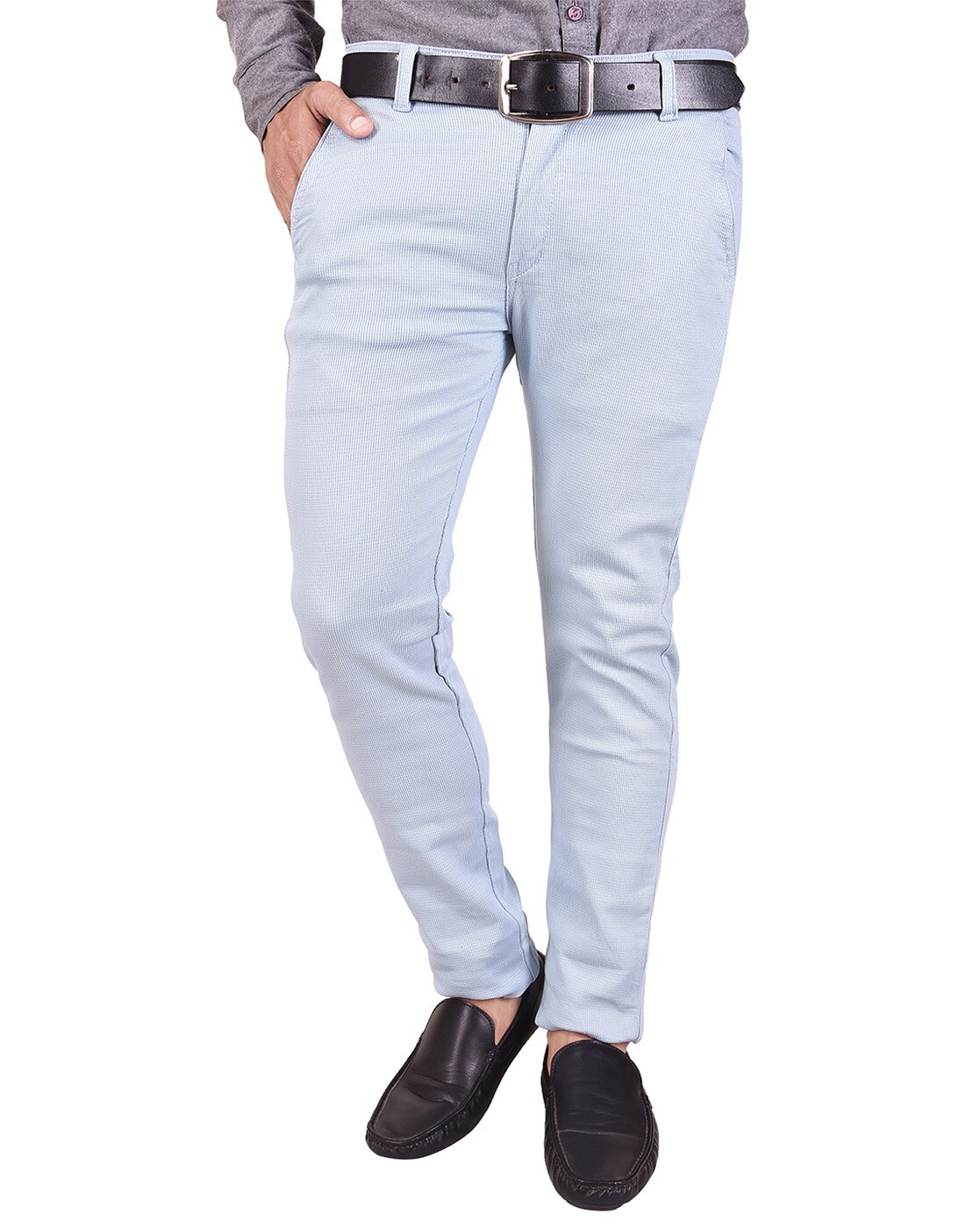 Men's pants chinos - blue P894 | Ombre.com - Men's clothing online