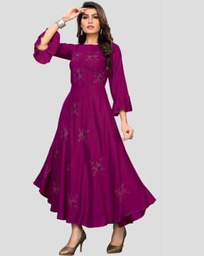 grape colour frock