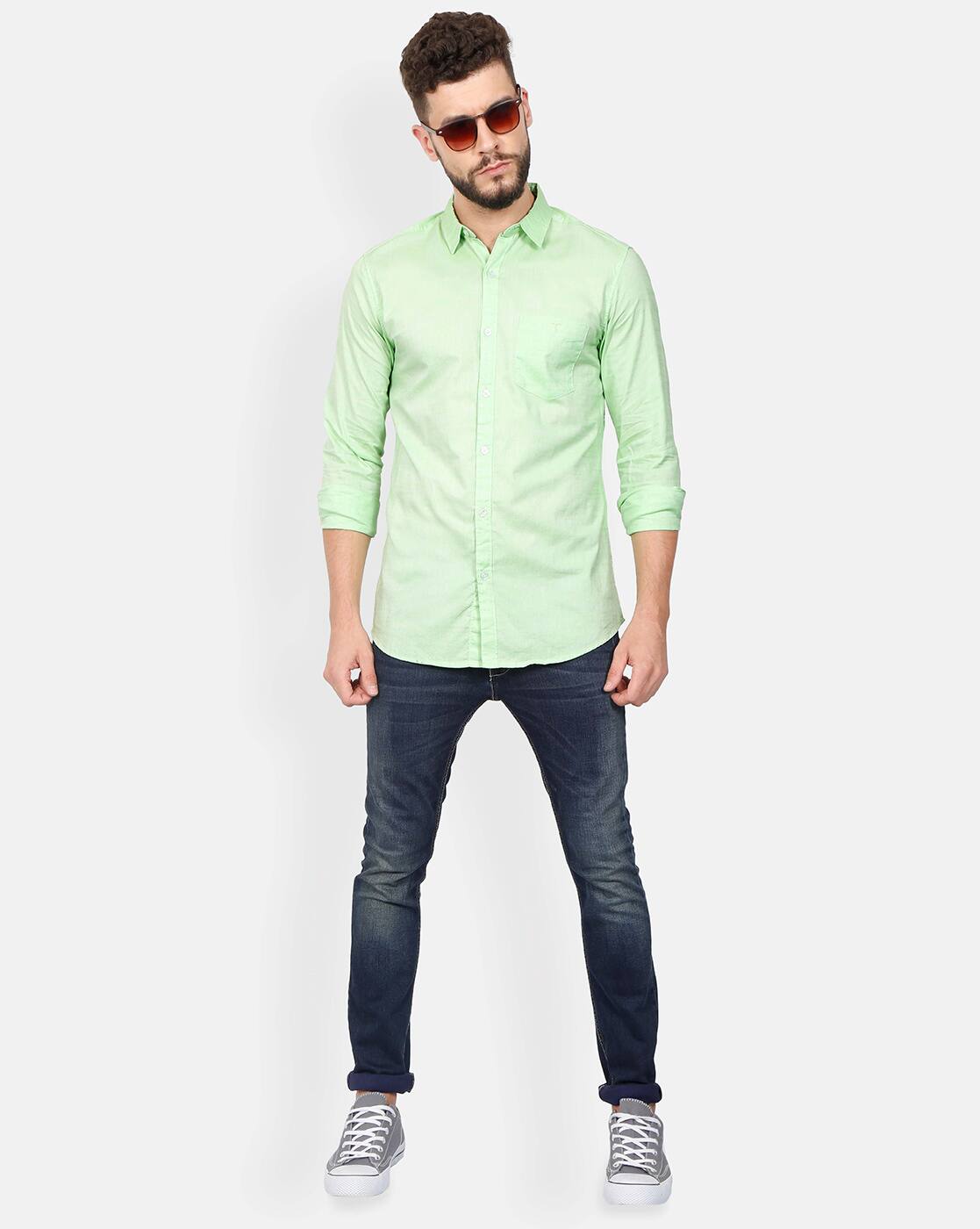 Buy Light Green Shirts for Men by STAKE 