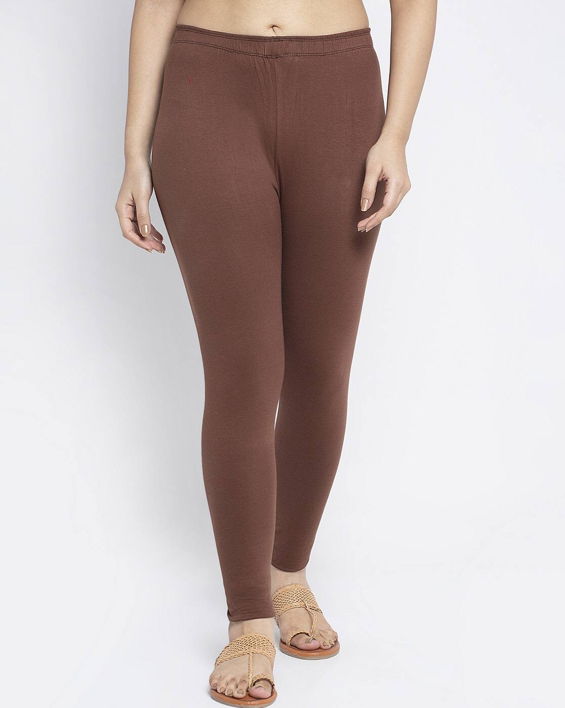 Buy Brown Leggings for Women by GRACIT 